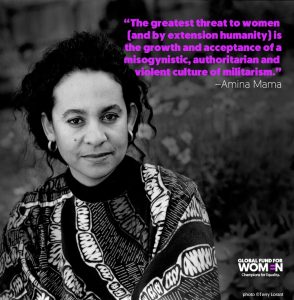 The greatest threat to women (and by extension humanity) is the growth and acceptance ofa misogynistic, authoritarian, and violent culture of militarism.